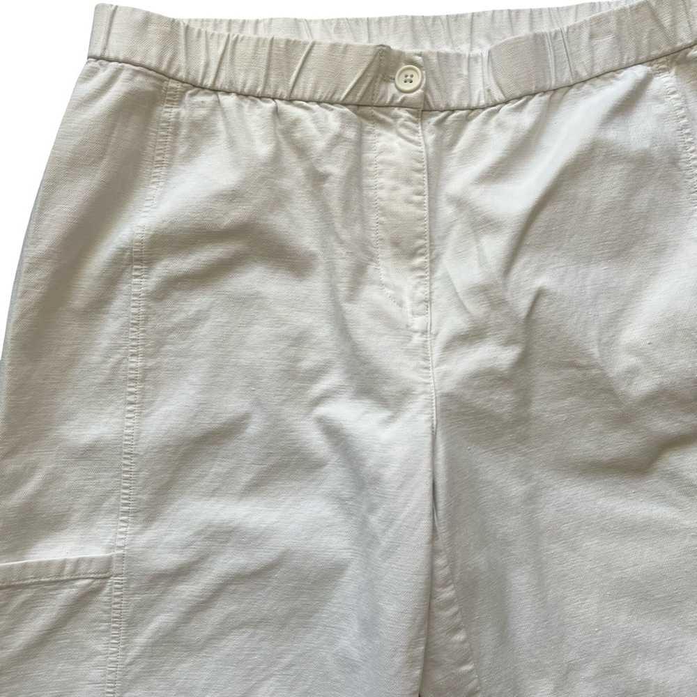 Eileen Fisher Women’s Cream White Cargo Ankle Pants Size Medium - Picture 3 of 7